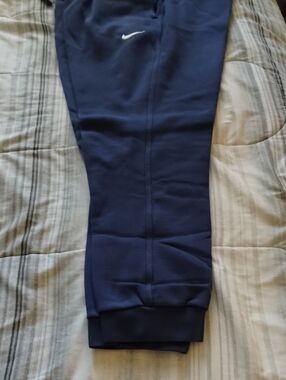 Nike Navy Joggers with White Swoosh
